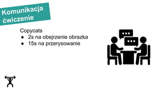 Komunikacja
ćwiczenie
Copycats
● 2s na obejrzenie obrazka
● 15s na przerysowanie
 