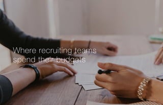 SMB Recruiting Trends | 14
Where recruiting teams
spend their budgets
 