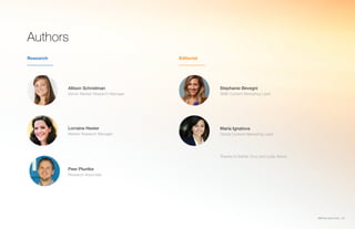 SMB Recruiting Trends | 29
Authors
Allison Schnidman
Senior Market Research Manager
Stephanie Bevegni
SMB Content Marketing Lead
Maria Ignatova
Global Content Marketing Lead
Lorraine Hester
Market Research Manager
Peer Pluntke
Research Associate
Research Editorial
Thanks to Esther Cruz and Lydia Abbot.
 