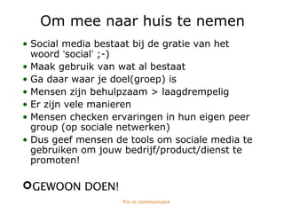 To social media or not to social media - broodnodig events 22 mei 2014