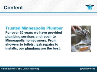 Content Trusted Minneapolis Plumber For over 20 years we have provided plumbing services  and repair to Minneapolis homeowners. From showers to toilets,  leak repairs  to installs, our  plumbers  are the best. 