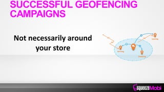 Not necessarily around
your store
SUCCESSFUL GEOFENCING
CAMPAIGNS
 
