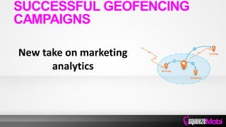 New take on marketing
analytics
SUCCESSFUL GEOFENCING
CAMPAIGNS
 