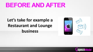 Let’s take for example a
Restaurant and Lounge
business
BEFORE AND AFTER
 