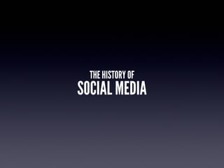 THE HISTORY OF
SOCIAL MEDIA
 