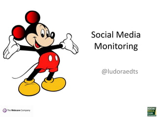 Social Media
 Monitoring

  @ludoraedts
 