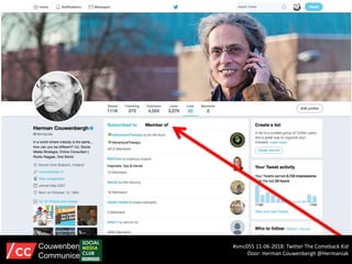 #smc055 11-06-2018: Twitter The Comeback Kid
Door: Herman Couwenbergh @Hermaniak
Couwenbergh
Communiceert
 