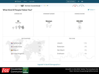 #smc055 11-06-2018: Twitter The Comeback Kid
Door: Herman Couwenbergh @Hermaniak
Couwenbergh
Communiceert
 