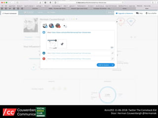 #smc055 11-06-2018: Twitter The Comeback Kid
Door: Herman Couwenbergh @Hermaniak
Couwenbergh
Communiceert
 