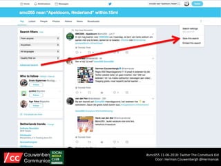 #smc055 11-06-2018: Twitter The Comeback Kid
Door: Herman Couwenbergh @Hermaniak
Couwenbergh
Communiceert
 