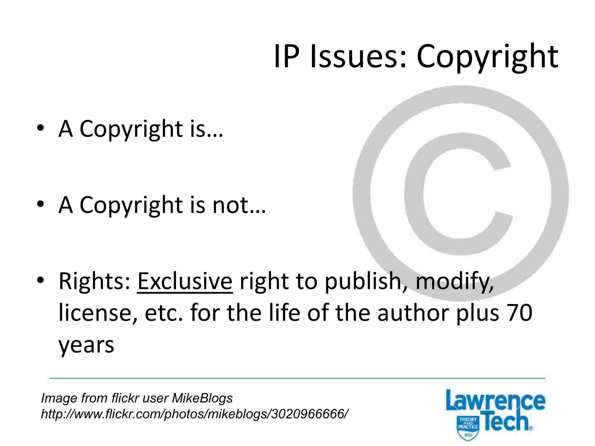 IP Issues: Using Others’Twitter is a registered trademark of Twitter, Inc. and Facebook is a registered trademark of Facebook, Inc.http://www.flickr.com/photos/saz2k45/2942984114/