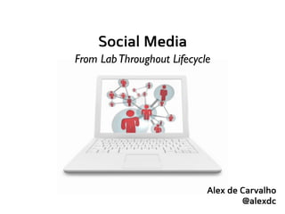 Social Media
From Lab Throughout Lifecycle




                            Alex de Carvalho
                                    @alexdc
 