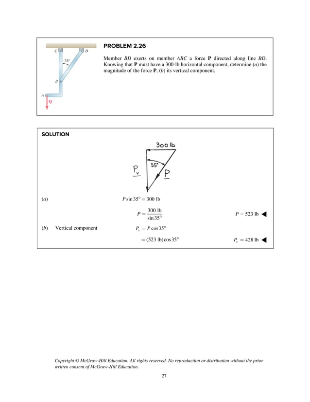 solution manual Vector Mechanics for Engineers:Statics Beer Johnston ...