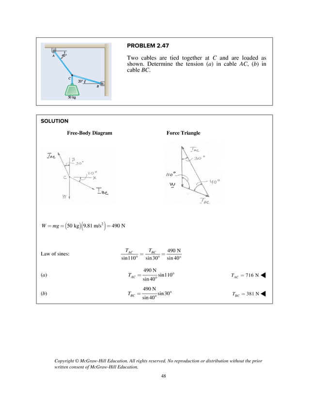 Solution Manual Vector Mechanics For Engineers Statics Beer Johnston 