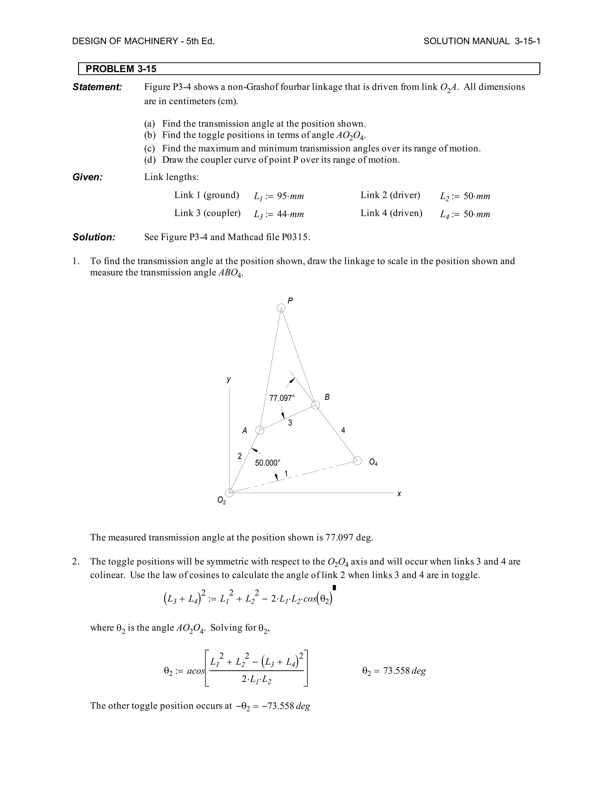 solution manual Design of Machinery: An Introduction to the Synthesis ...