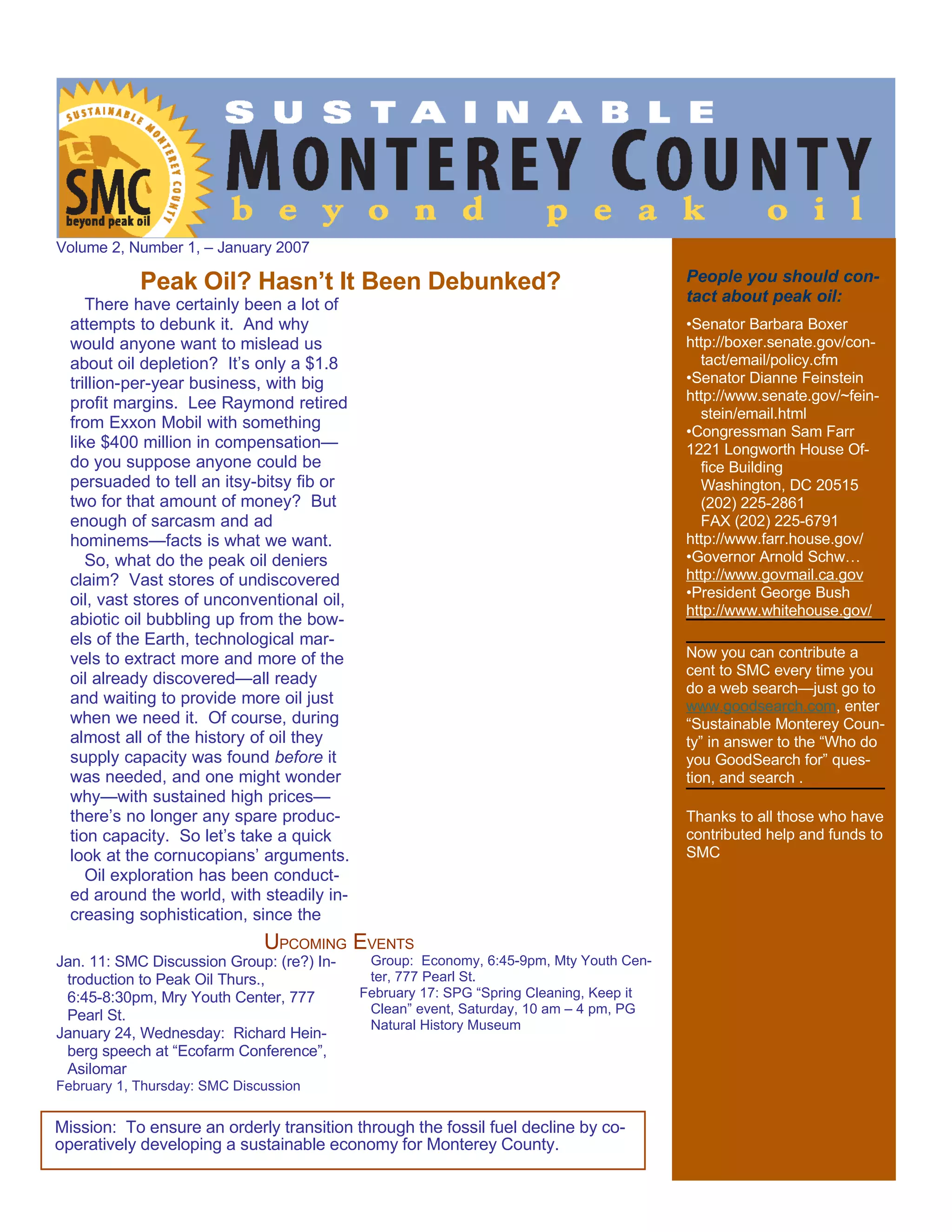 Smc Newsletter January 07