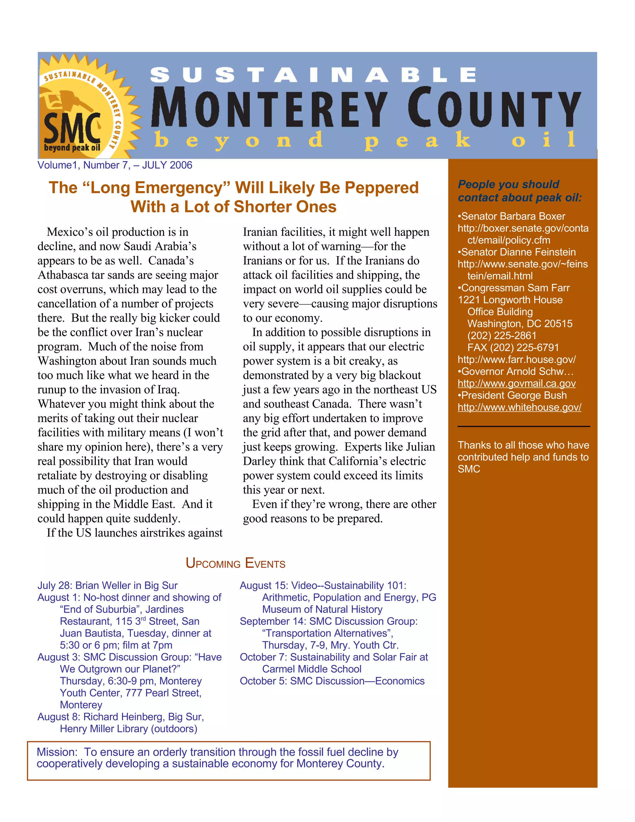 Smc Newsletter July 06