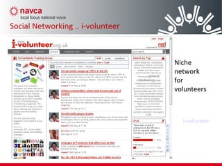 Social Networking .. i-volunteer
Niche
network
for
volunteers
i-volunteer
 