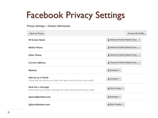 Facebook Privacy Settings
 