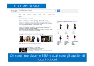 #8 COMPETITIVITA’#8 COMPETITIVITA’
Chi sono i top player in SERP e quali sono gli equilibri di
forza in gioco?
Chi sono i top player in SERP e quali sono gli equilibri di
forza in gioco?
 