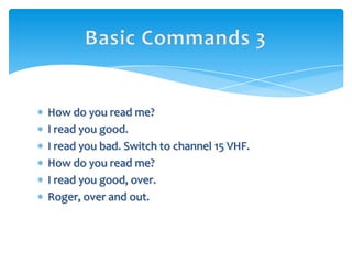 Standard Marine Communication Phrases | PPTX