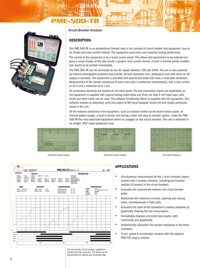 SMC PME500TR Circuit Breaker Analyzer PDF