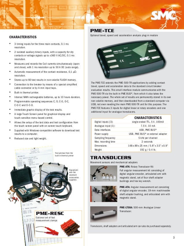 SMC PME500TR Circuit Breaker Analyzer