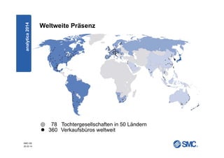 SMC-DE
20.03.14
Weltweite Präsenzanalytica2014
78 Tochtergesellschaften in 50 Ländern
 360 Verkaufsbüros weltweit
 