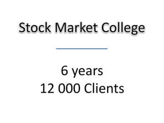 Stock Market College6 years12 000 Clients