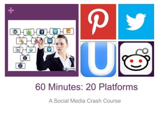 +
60 Minutes: 20 Platforms
A Social Media Crash Course
 