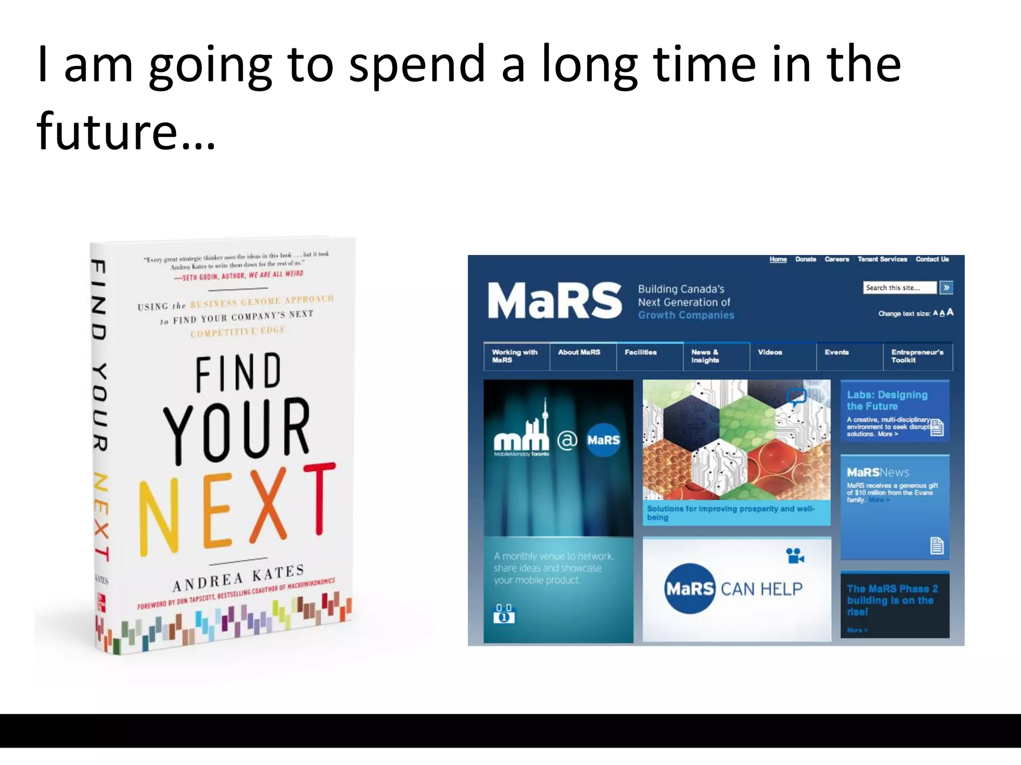 I am going to spend a long time in the
future…
 