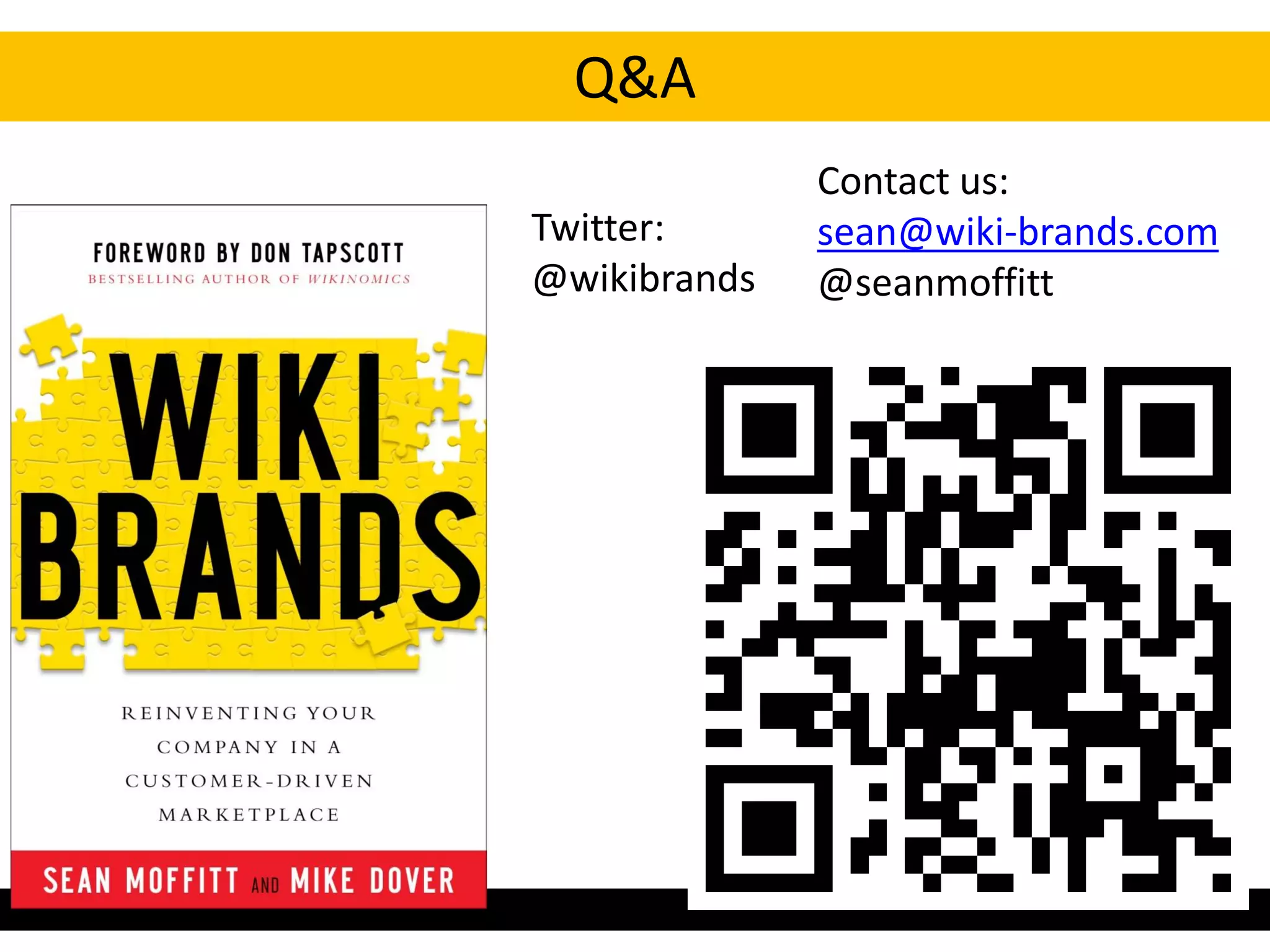 Q&A
              Contact us:
Twitter:      sean@wiki-brands.com
@wikibrands   @seanmoffitt
 