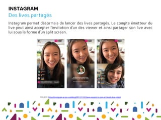 Instagram permet désormais de lancer des lives partagés. Le compte émetteur du
live peut ainsi accepter l’invitation d’un ...