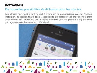 Les stories Facebook ayant du mal à s’imposer en comparaison avec les Stories
Instagram, Facebook teste donc la possibilit...