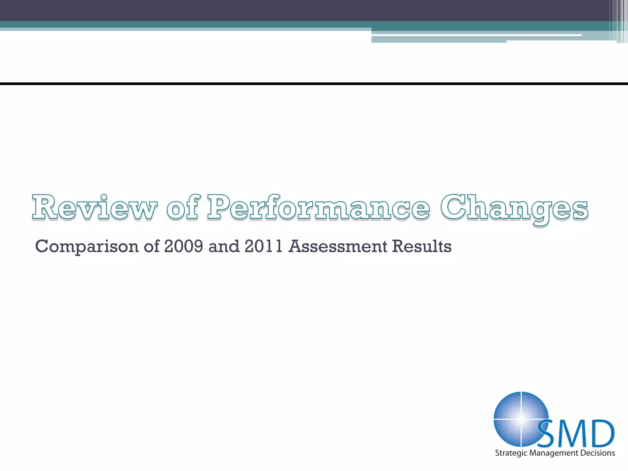 Comparison of 2009 and 2011 Assessment Results
 