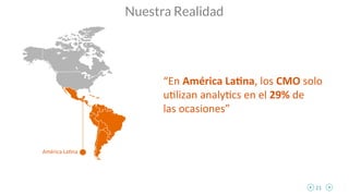21	
  
Nuestra Realidad
América	
  LaOna	
  
“En	
  América	
  LaDna,	
  los	
  CMO	
  solo	
  
uOlizan	
  analyOcs	
  en	...