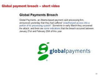 Global payment breach – short video




                                      23
 