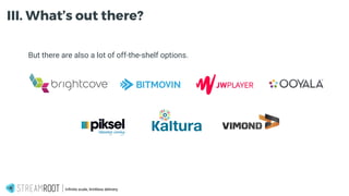 But there are also a lot of off-the-shelf options.
Infinite scale, limitless delivery.
III. What’s out there?
 