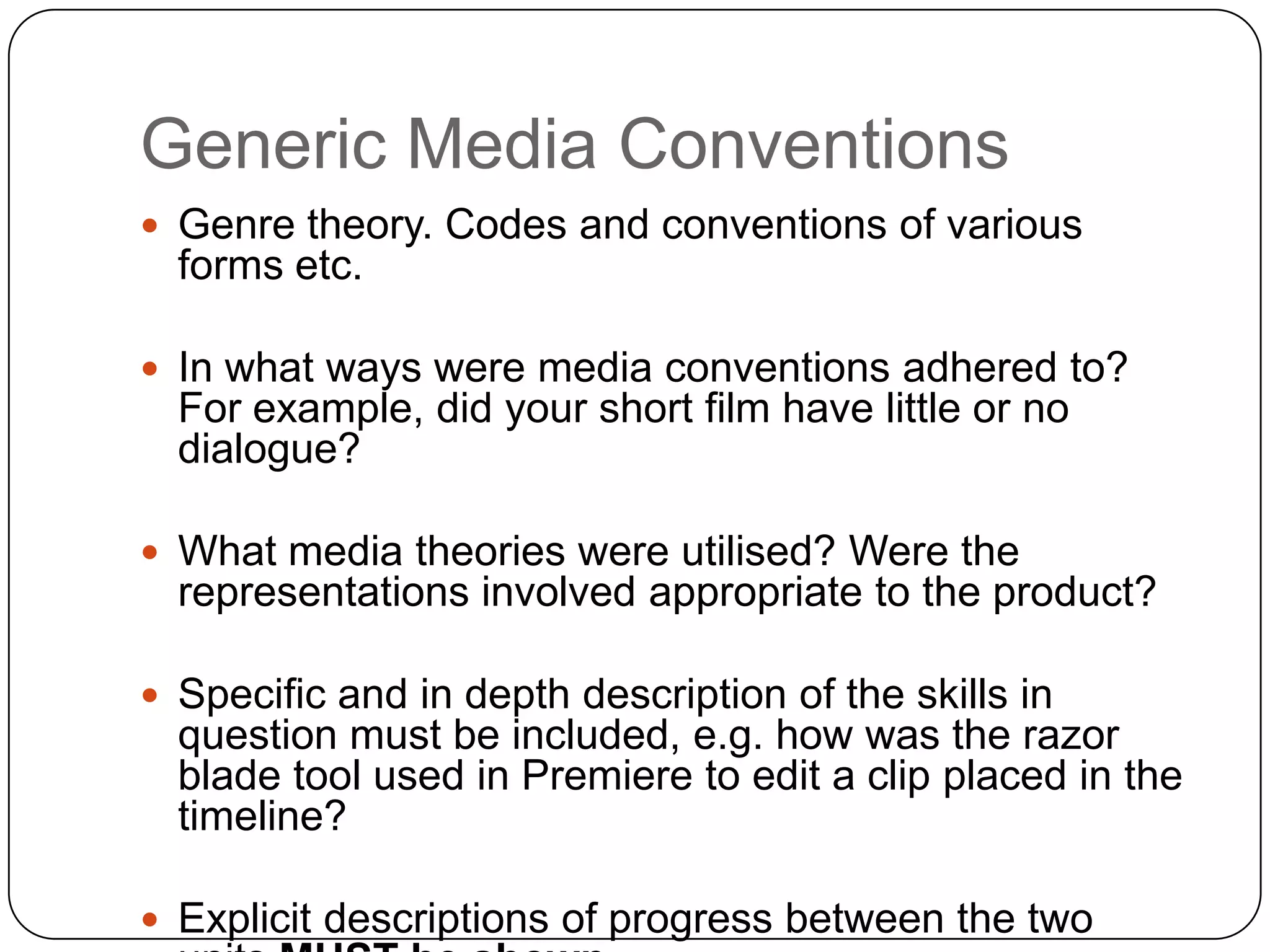 Post-Production 1What editing decisions were made? How did they inform the production? What particular editing tools were used and to what effect?How did the post-production process enhance the overall production?