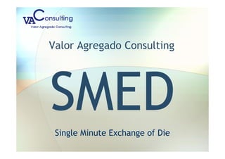 Valor Agregado Consulting
SMED
Single Minute Exchange of Die
 