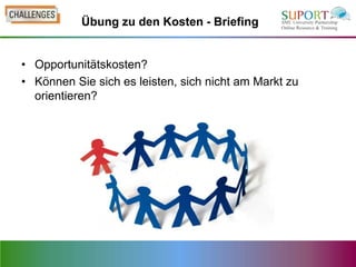 Übung zu den Kosten - Briefing


• Opportunitätskosten?
• Können Sie sich es leisten, sich nicht am Markt zu
  orientieren?
 
