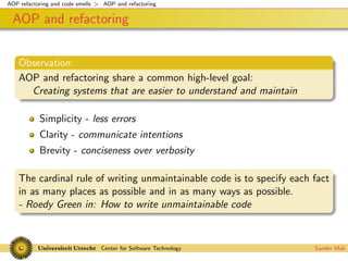 Codesmells for AspectJ