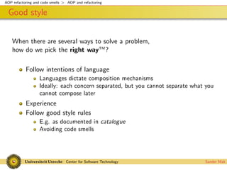 Codesmells for AspectJ
