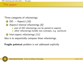 Codesmells for AspectJ