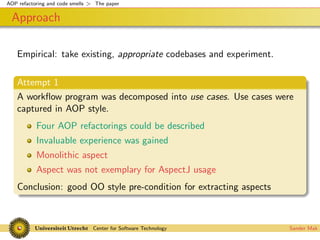 Codesmells for AspectJ