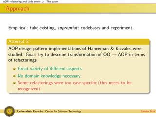 Codesmells for AspectJ