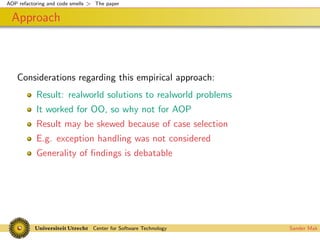 Codesmells for AspectJ