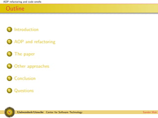 Codesmells for AspectJ