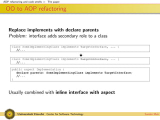 Codesmells for AspectJ