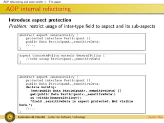 Codesmells for AspectJ